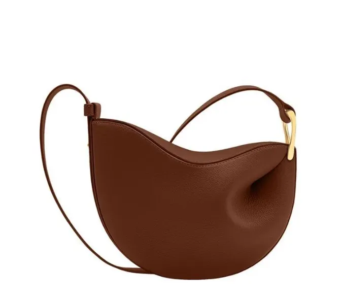 Designer Cyme Mini Textured Shoulder Polene Bag With Camel