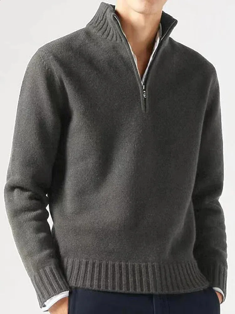 Pull Homme Col Roulé Décontracté Gris Blanc Noir - Vintage, Automne/hiver