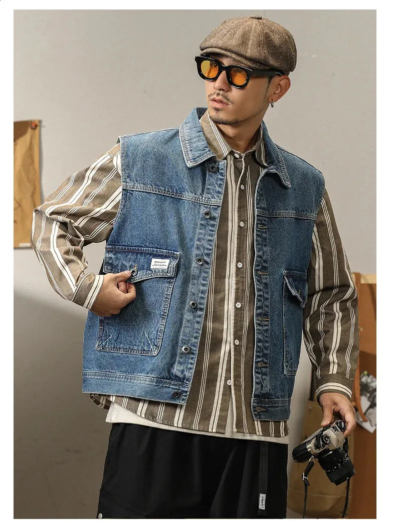 Oversized jean vest hot sale