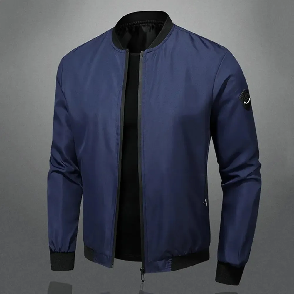 Men Springt Jacket Mens Spring Jacket: Lightweight Stand Collar Cardigan with Zipper ...