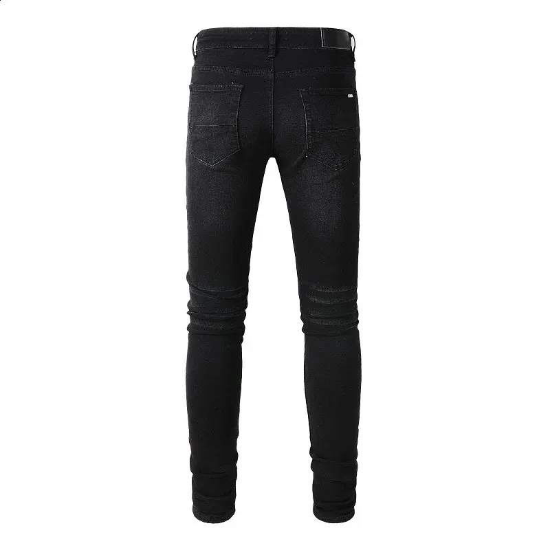 Streetwear Tight Stretch black jeans with Distressed Black Streetwear Tight Stretch black jeans with Distressed Black