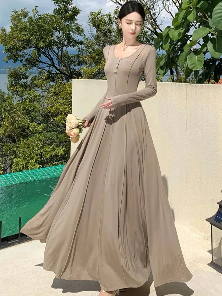 Knitted Floor-Length A-line Dress with Elastic Breasted Design, Short  Sleeve, Synthetic Fiber Chiffon from Dhgate Basic & Casual Dresses - price  91.86