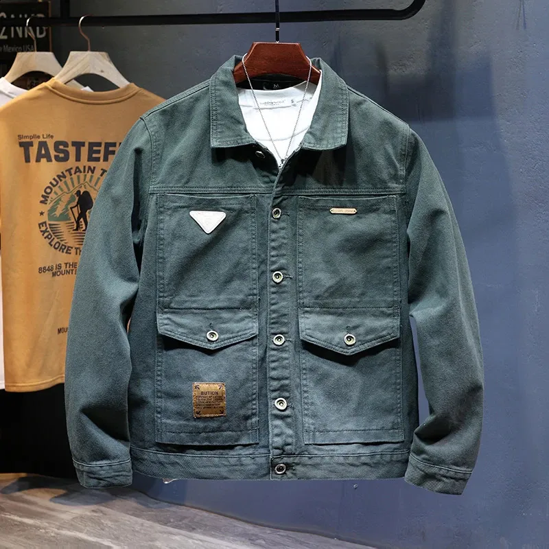 Spring Denim Jacket for Men - Korean Style, Loose Fit, Trendy Casual