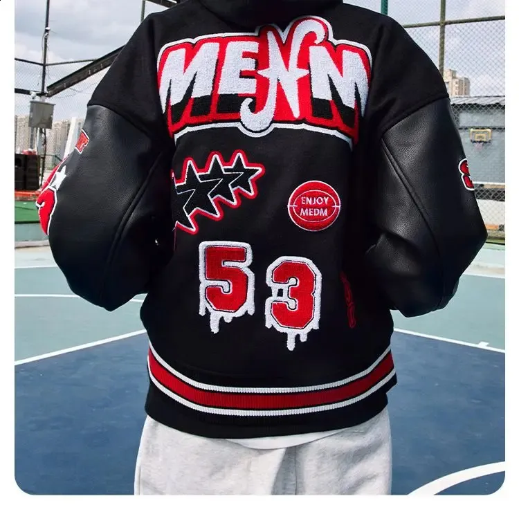 Y2K Varsity Jacket Mens - Retro Letter Embroidery, Street Y2K Varsity Jacket Mens - Retro Letter Embroidery, Street