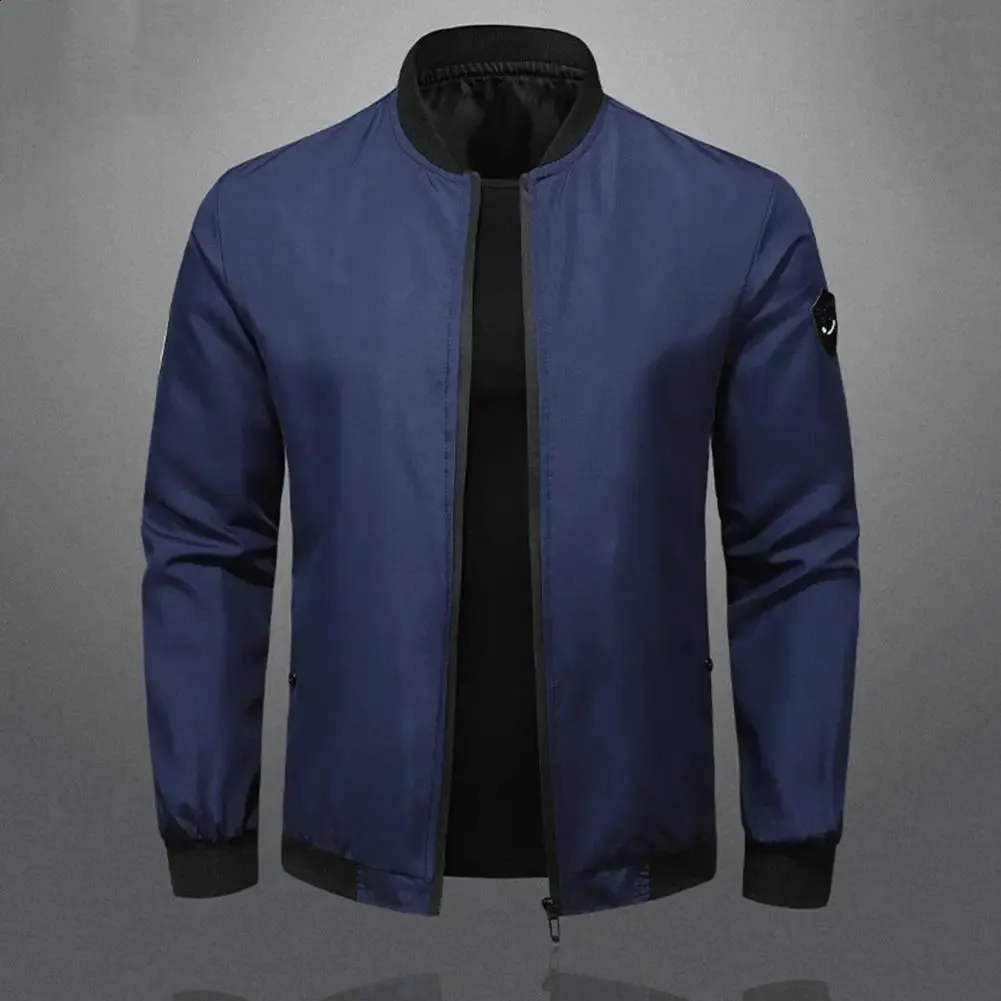 Men Springt Jacket Mens Spring Jacket: Lightweight Stand Collar Cardigan with Zipper ...