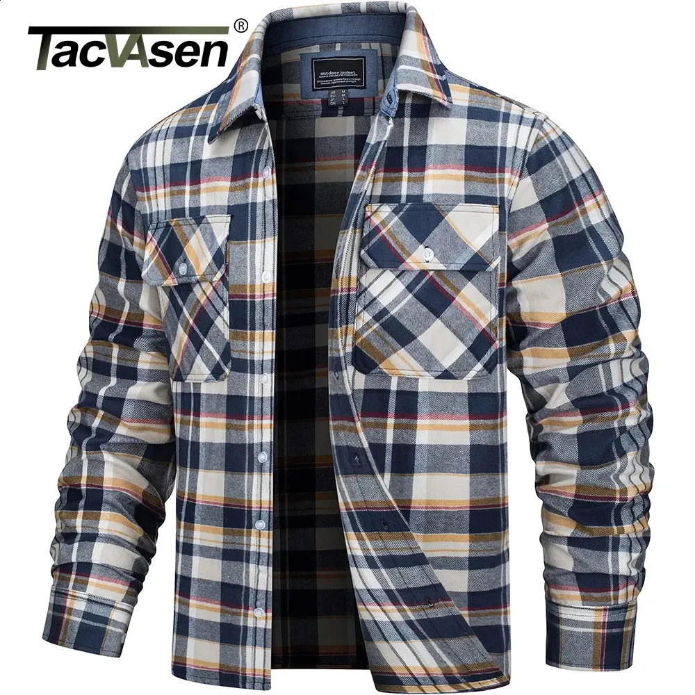Motorcycle Jacket COOFANDY Men's Flannel Plaid Shirts Long Sleeve