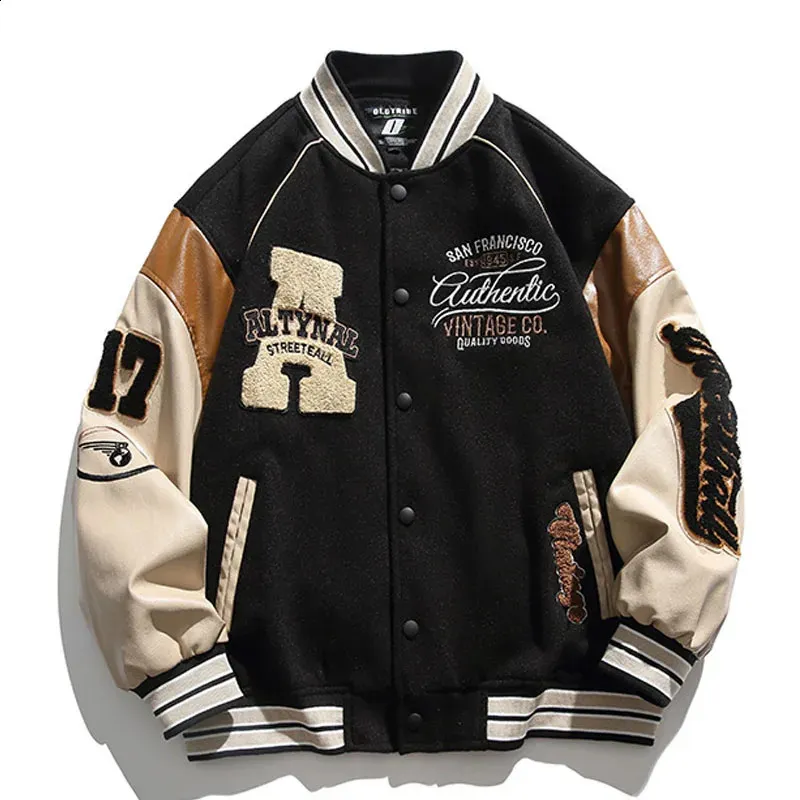 Patchwork baseball jacket sales