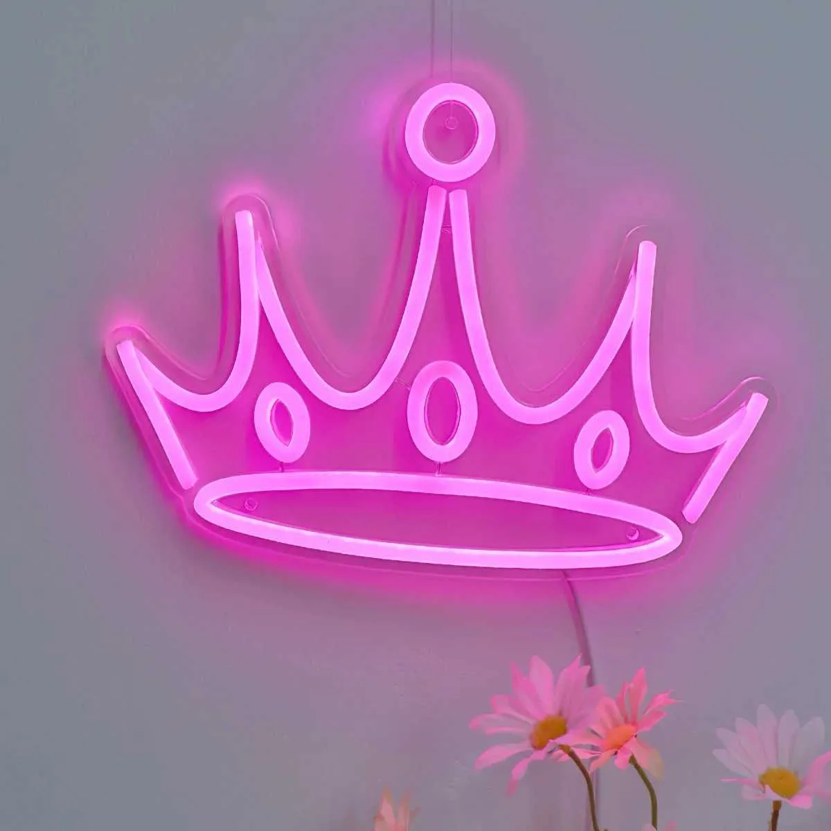 Pink Led Crown Pink Crown LED Wall Art Neon Sign USB Powered 5V Low Voltage RGB Light ...