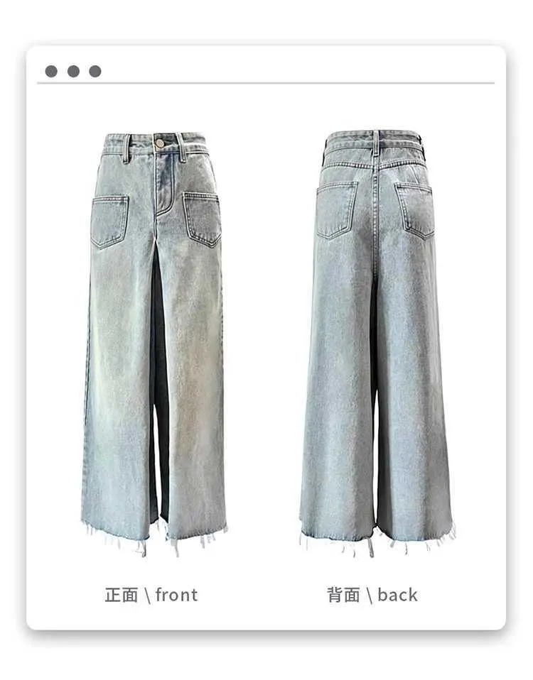 Vintage High Waisted Wide Leg Jeans - Womens Summer A-Line