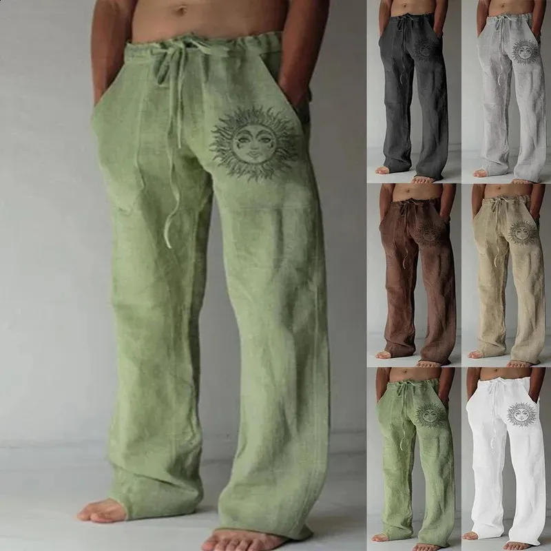 Mens linen yoga pants deals