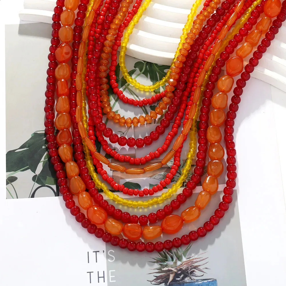 Semplice Boho Color oro catena perline collana girocollo donna Layerd Chocker collane per le donne collare collier collares kolye  36