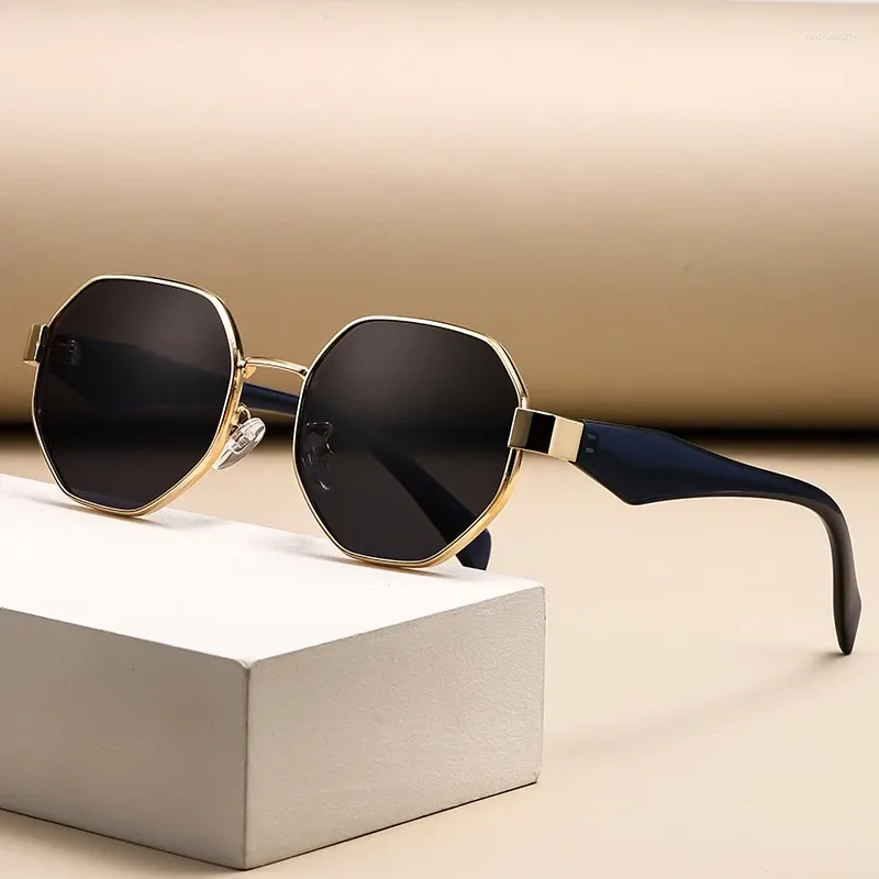 Sunglasses Retro Women Fashion Polygonal Metal Frame Men Designer Decorative Sun Glasses Uv400