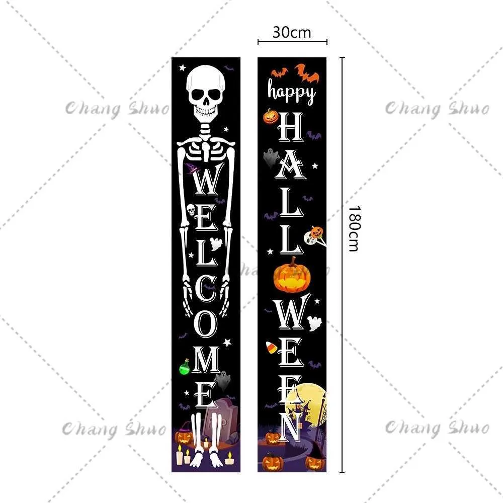 Dia De Los Muertos Türschild / Banner - 30x180 Cm, Halloween Mexiko Dekoration, Für Veranda, Party, Wand, Bunt & Wiederverwendbar