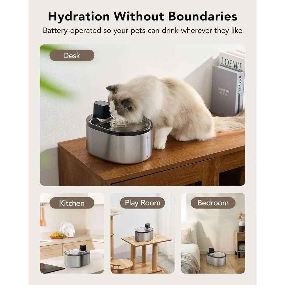 Smartoo Wireless Cat Water Fountain: Purr-fect Hydration!