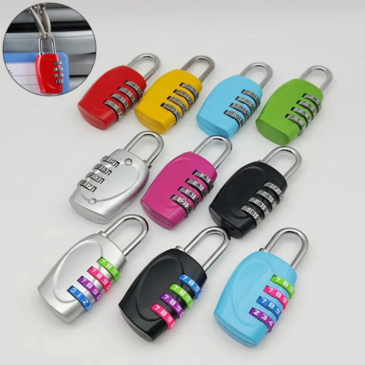 INIRET 2 Packs White 90 Degree Barn Door Lock,Mechanical Password Lock,Flip Latch With Combination,3 Digit Password Keyless,Protect Privacy,for Cabinets,Windows,Garden,Bathroom,and Sliding Door