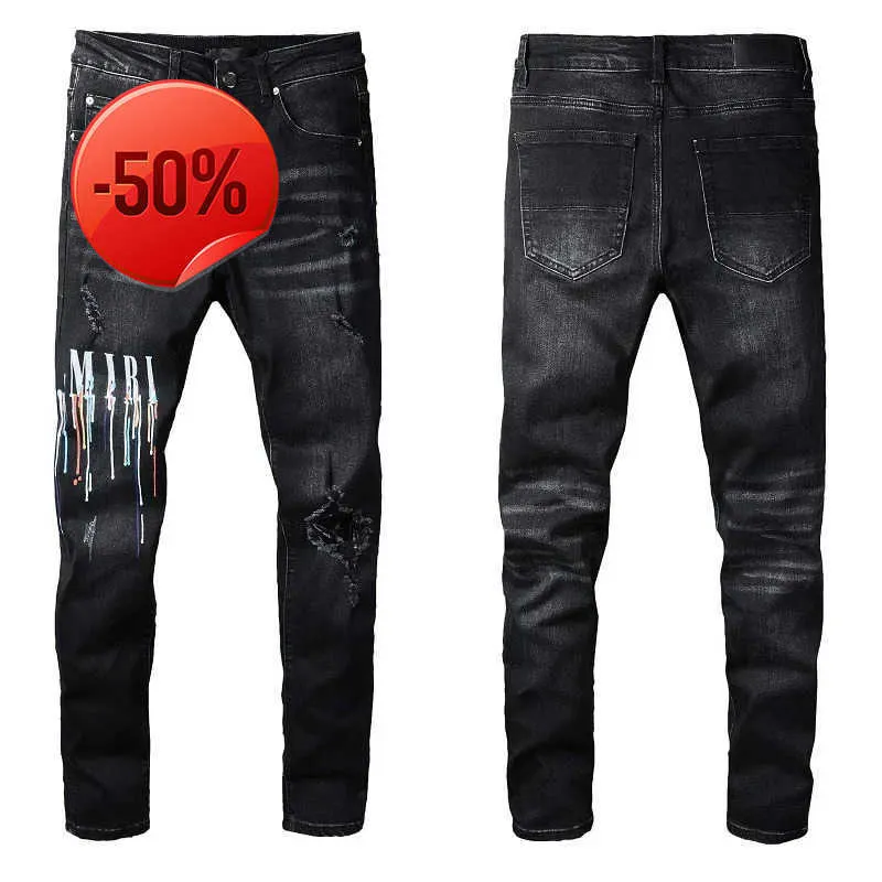 Save Big on Bulk Spray Painted Jeans Fashionable Street Spray Painted  Colorful Letters Denim Cotton Casual Trousers Black Tight Jeans For Youth  Best