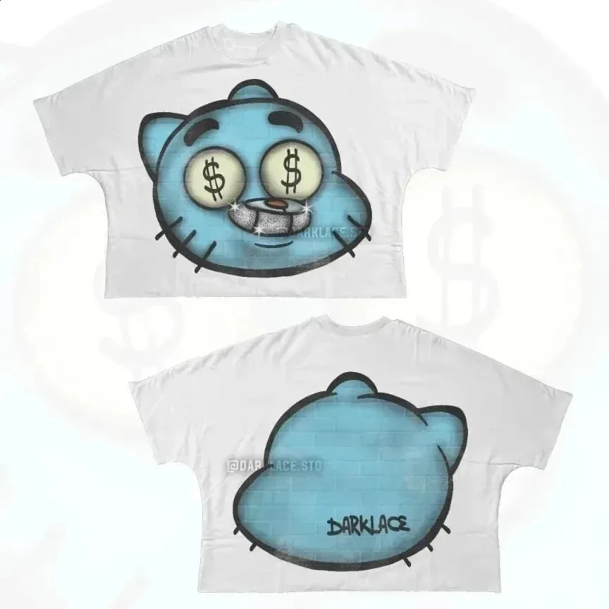 Wholesale Hand Drawn Graffiti Hip Hop Cartoon Oversized