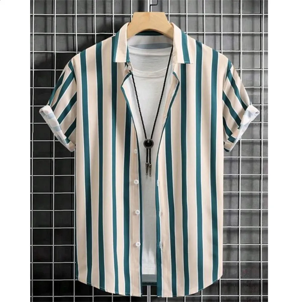 Striped Linen Blend Summer Shirt: Relaxed Fit, Premium Quality