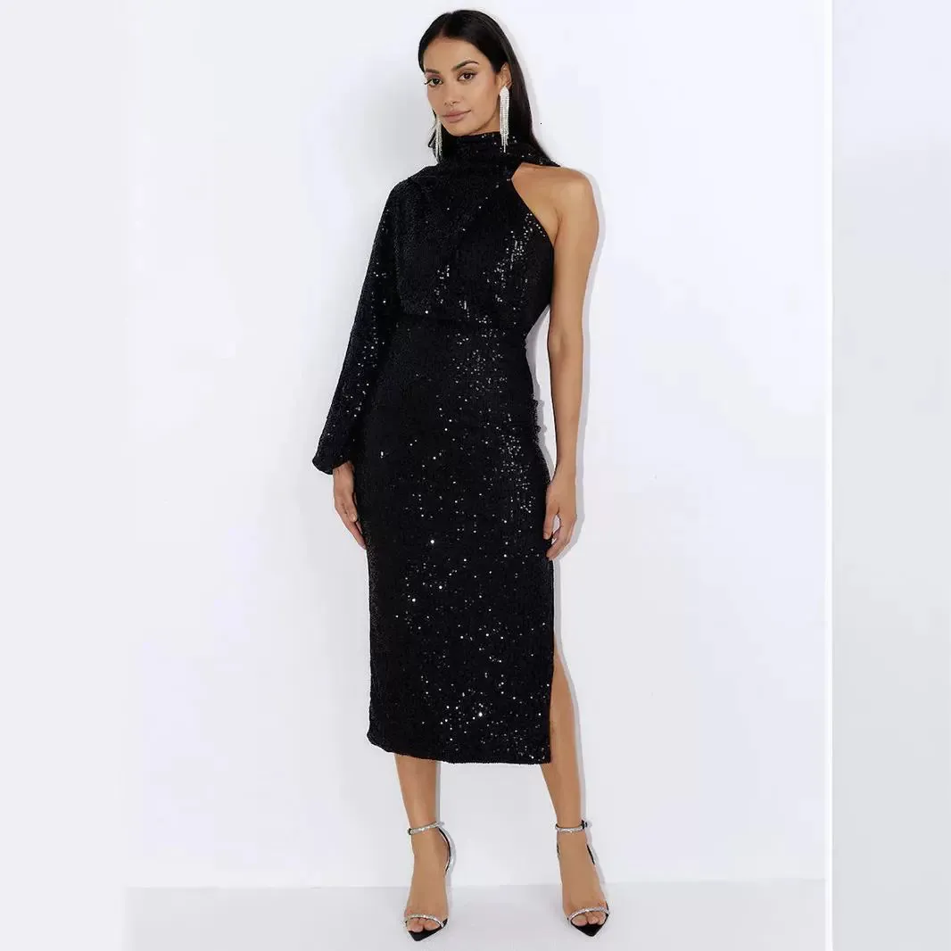 Glitter Halter Dress with Sequins and Animal Print, Floor-Length One-Piece  Spandex Skirt with Short Conventional Sleeves from Dhgate Basic & Casual  Dresses - price 35.18