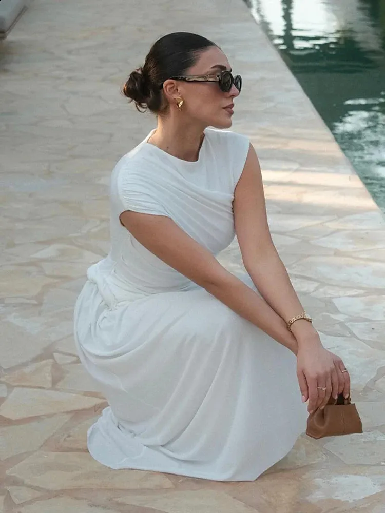 White Floor-Length Chiffon Bodycon Dress with Short Sleeves and Pullover Closure for Summer from Dhgate Basic & Casual Dresses - price 80.46 White Floor-Length Chiffon Bodycon Dress with Short Sleeves and Pullover Closure for Summer from Dhgate Basic & Casual Dresses - price 80.46