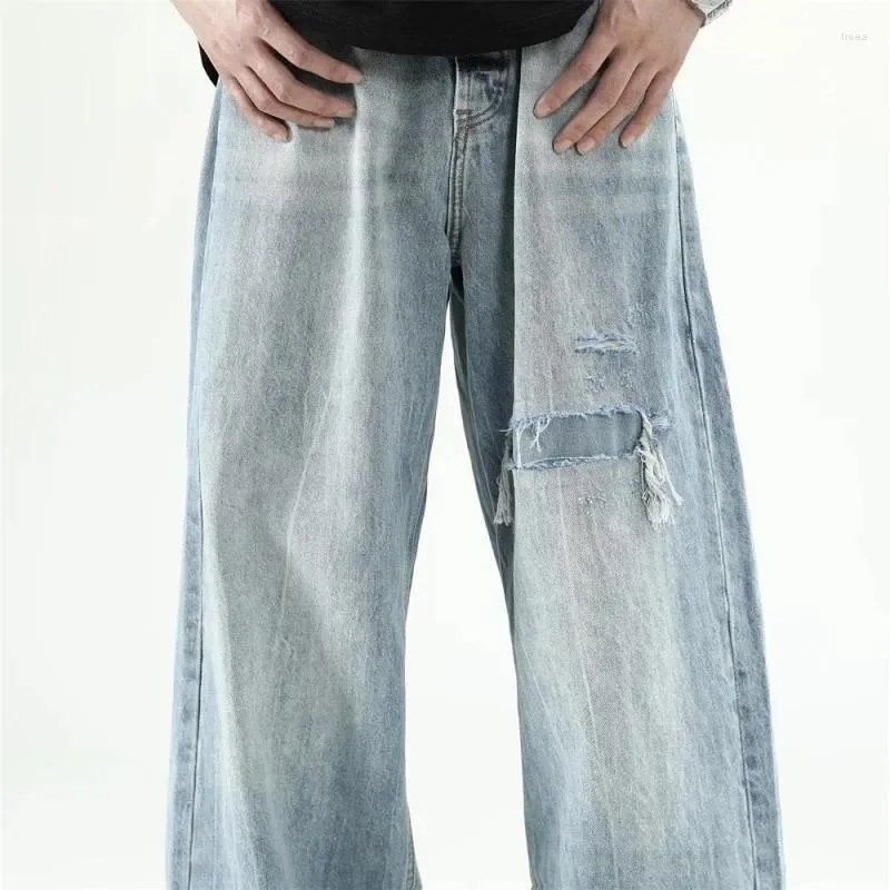 Save Big on Bulk Mens Ripped Jeans Fashion Men In Ripped Jeans Trendy Loose  Fit Straight Leg Jeans, Urban Jeans For Men, Ideal Summer Casual Long