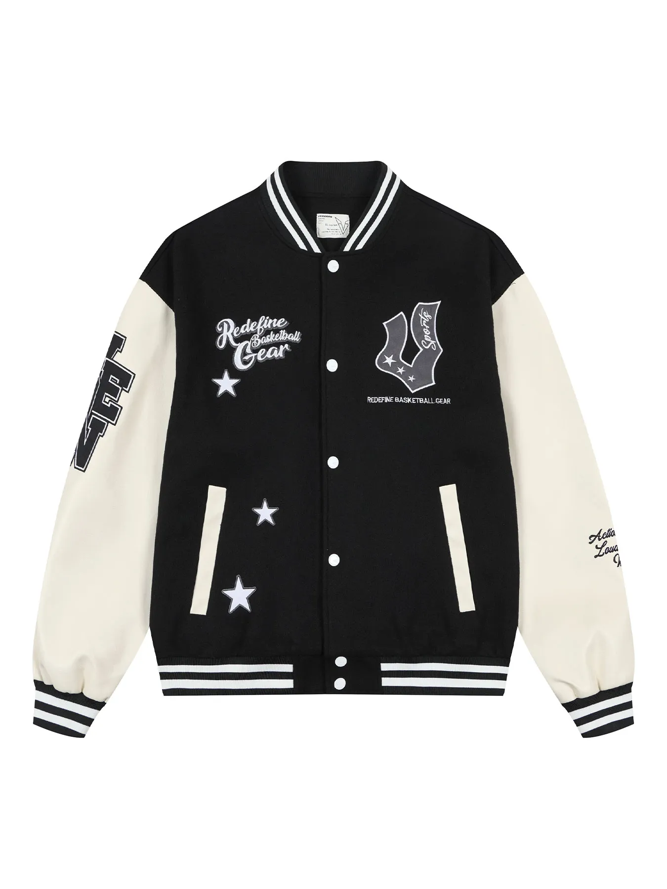 Veidoorn Preppy College-Jacke für Herren und Teenager, schicker Buchstabendruck, starke Stickerei, lässiger Baseball-Mantel für Herbst und Winter_voghion.com