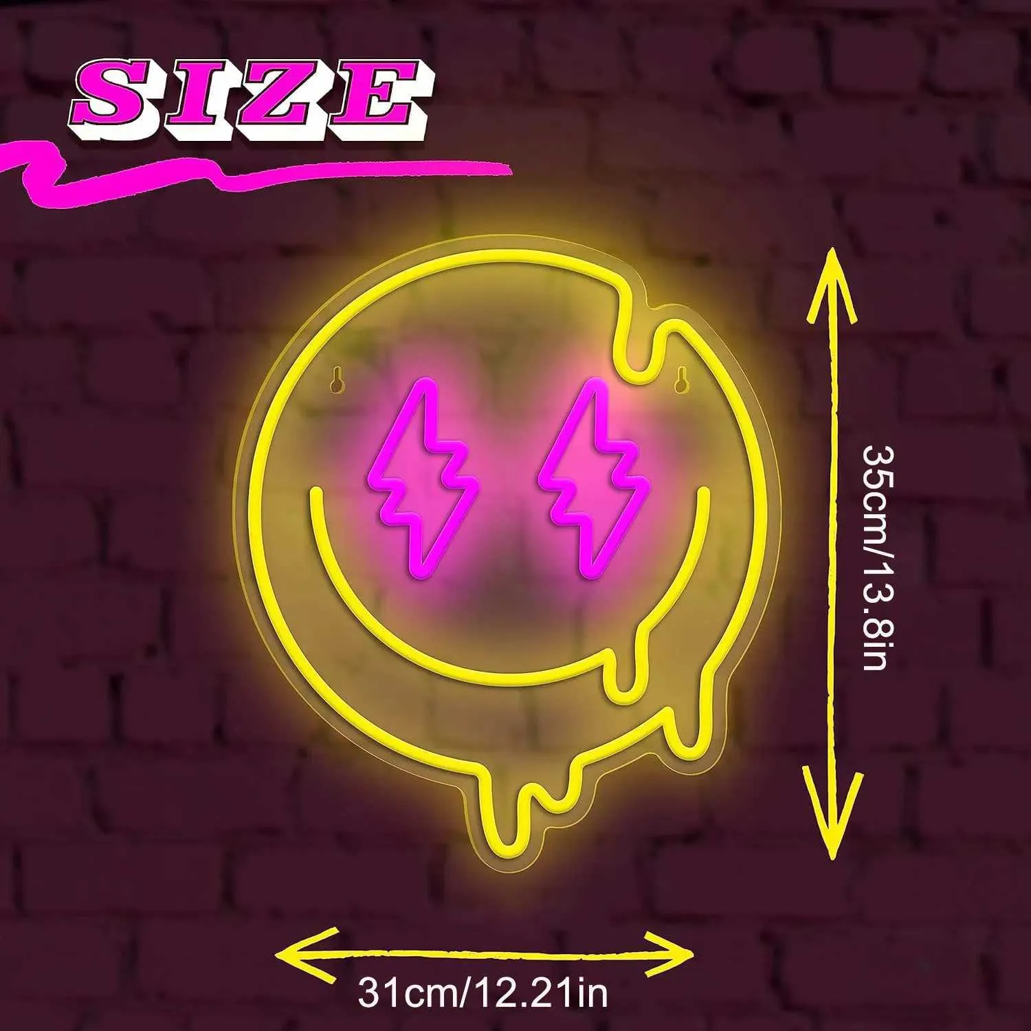 USB alimentato con faccina sorridente LED segno di luce al