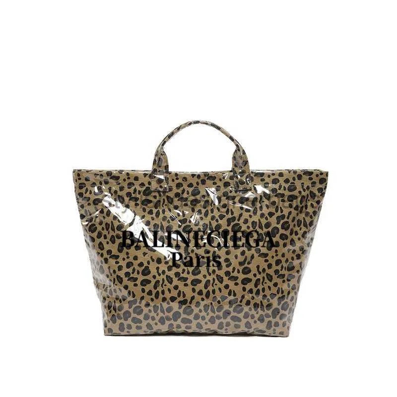 Leopard Print Canvas Tote Bag: Big Capacity Shoulder Handbag for