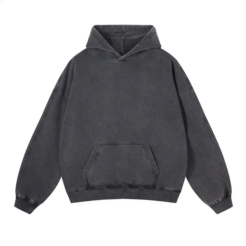 Mens Gothic Apparel: Vintage Acid Wash Oversized Hoodie 450g