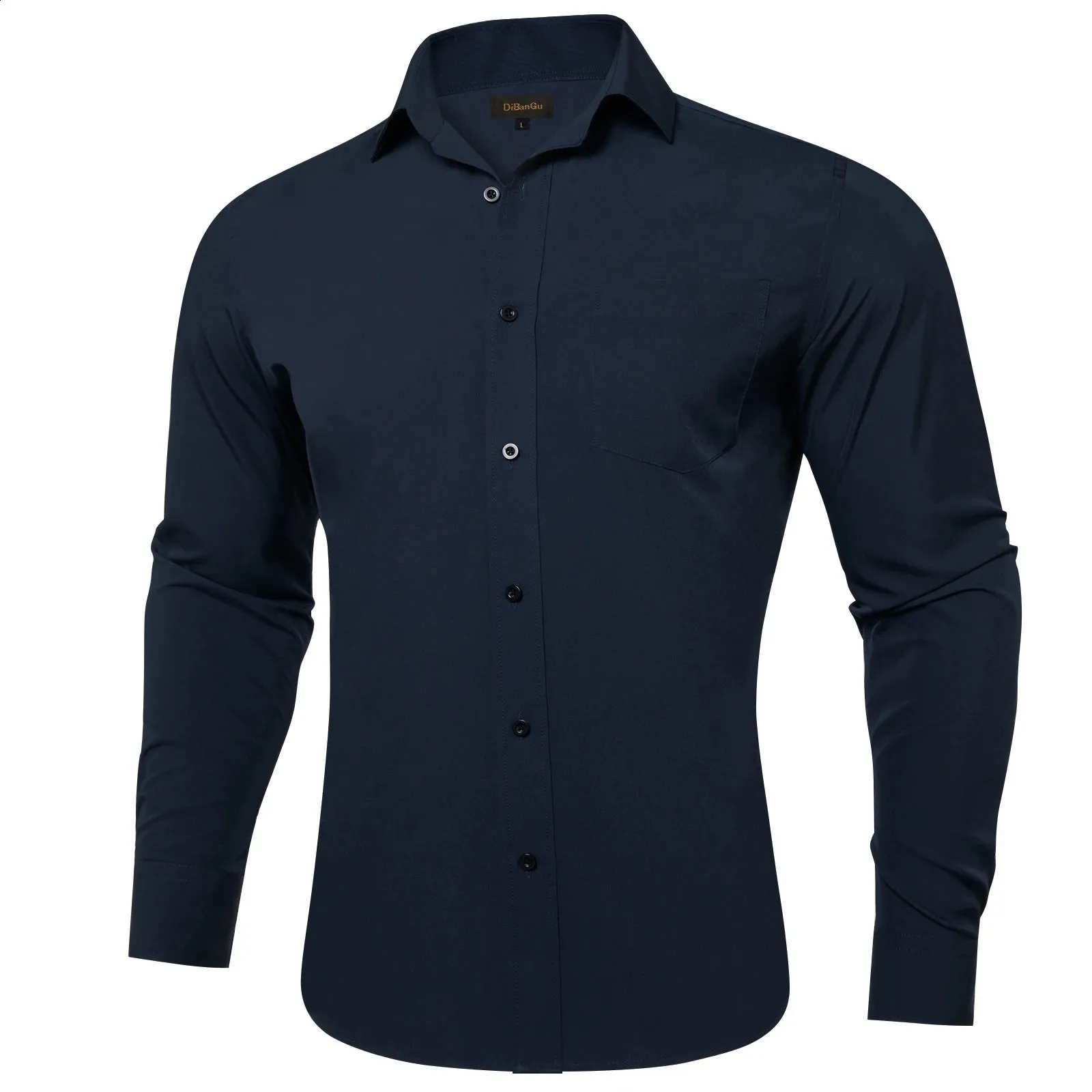 RS Men's Slim Fit Long Sleeve Dress Shirt - 100% Cotton, Non-Iron, Business Casual Button Down (Navy, 2X-Large)