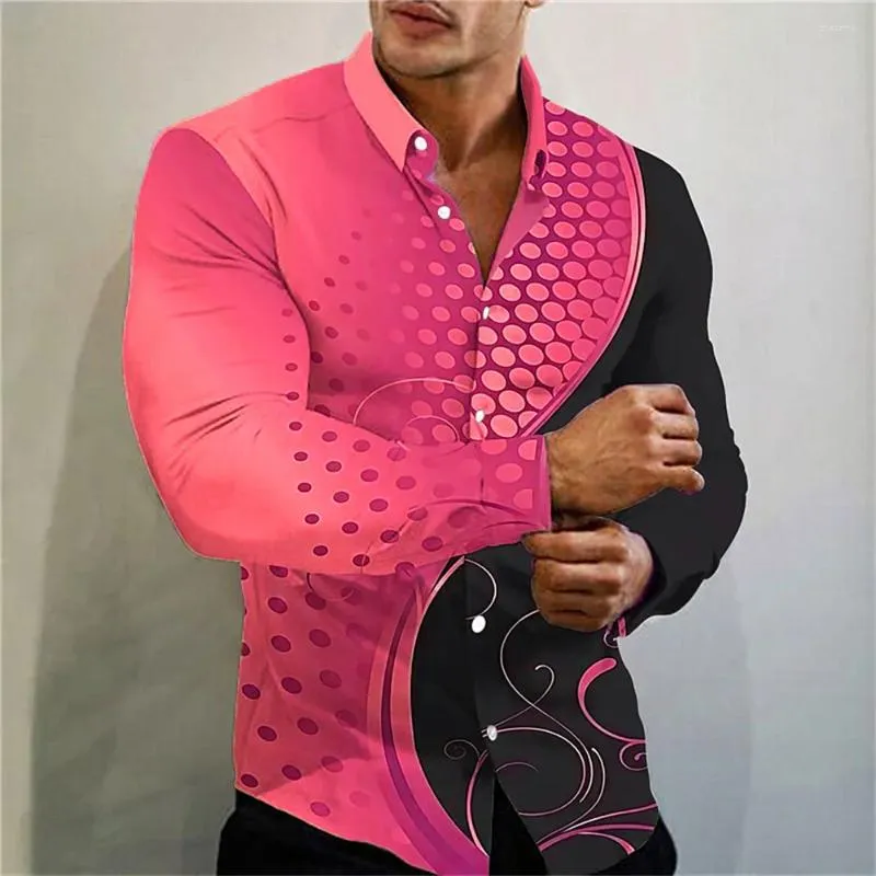 Mens Casual Shirts 2024 Multi Color Polka Dot Printed Shirt Fashion Luxury Social Collar Party Long Sleeve Plus Size XS 6XL From Shasamei 20.46 DHgate.Com