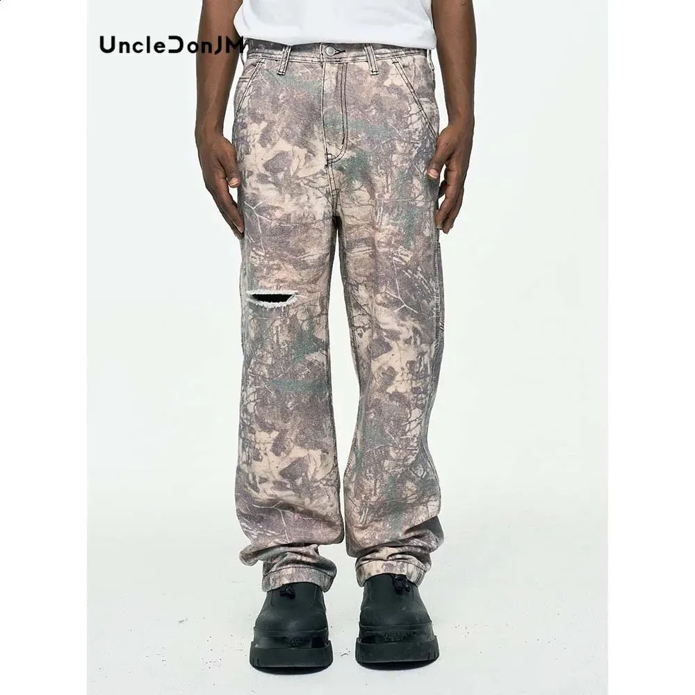 Leaf Camo Faded Jeans: Urban Hip-Hop Style, Shop Now! Best Seller