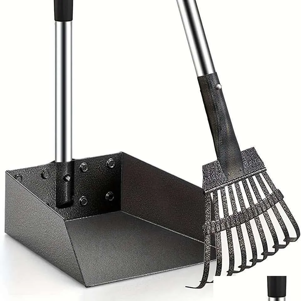 Metal Poop Rust Proof Stainleass Metal Detecting Scooper Poop Tray And Rake Set ...