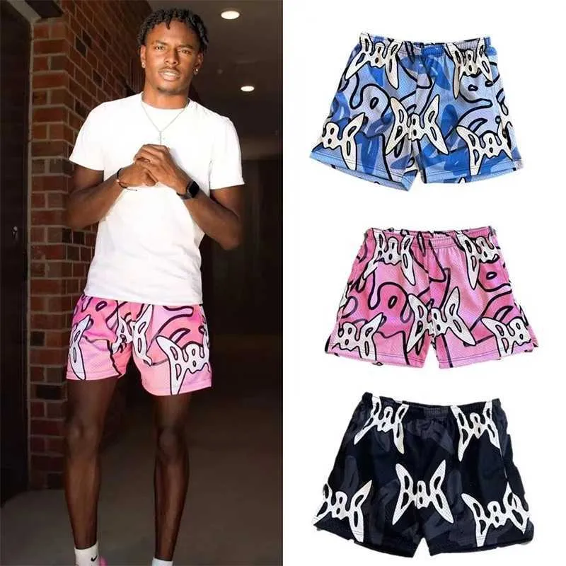 Mens Casual Acrylic Mesh Breathable Quick Dry Capris Shorts With