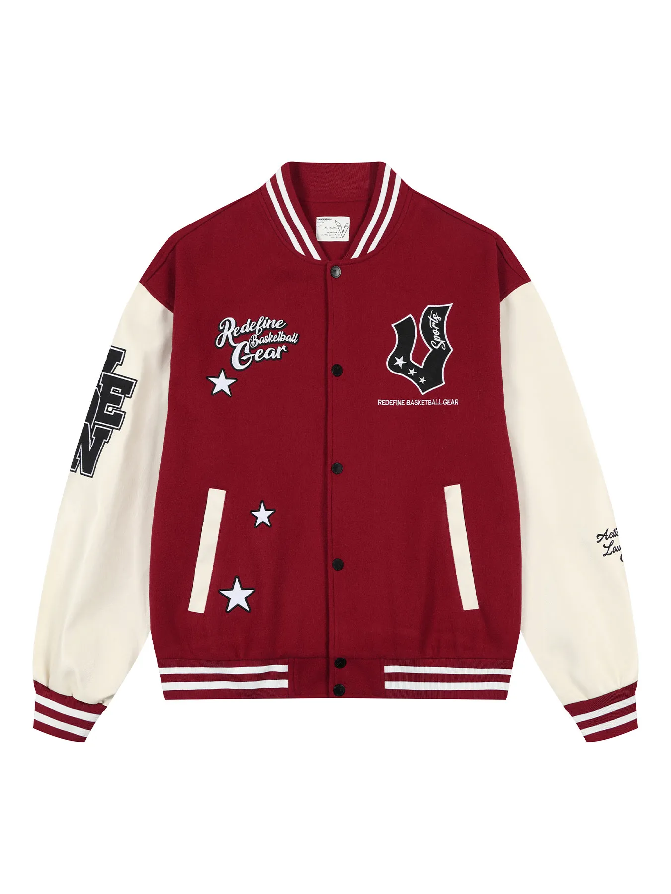 Veidoorn Preppy College-Jacke für Herren und Teenager, schicker Buchstabendruck, starke Stickerei, lässiger Baseball-Mantel für Herbst und Winter_voghion.com