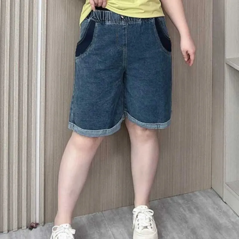 Woman Short Leg Plus Size Jeans Plus Size Denim Shorts Womens Wide