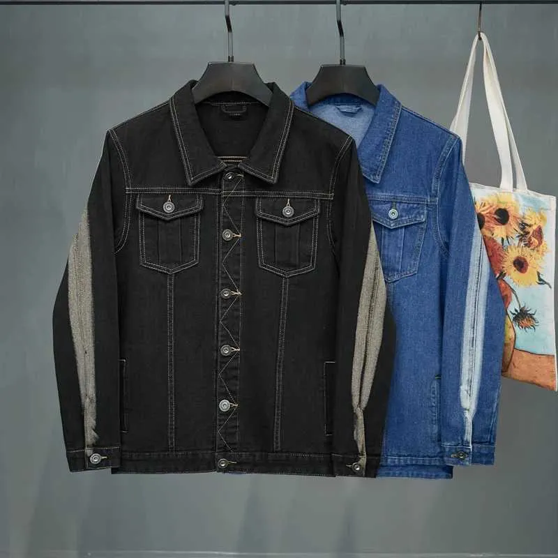 Classic Ombre Denim Mens Black Denim Jacket For Men With Black Lapel And Multi Pocket Design Plus Size Options Available 6XL 8XL L420 From Sihuai03 83.62 DHgate.Com