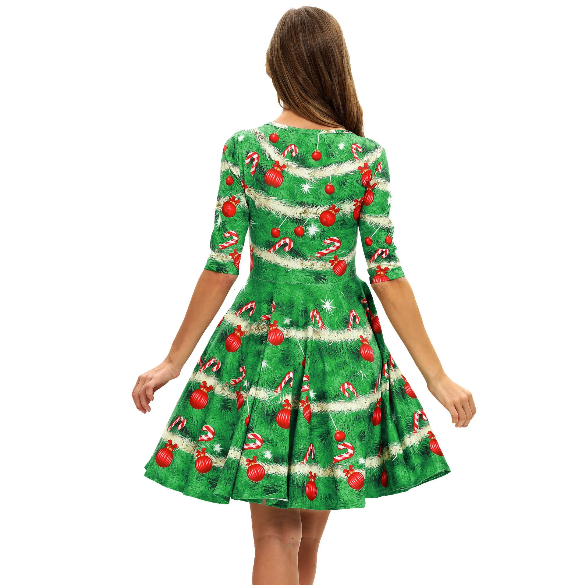 Christmas Long Sleeve Dress, Elegant Womens Round Neck Five Quarter Sleeve Midi Dress Festive Digital Print, Comfortable Fit From Julia_dress, $32.17 In Bulk | DHgate.Com Christmas Long Sleeve Dress, Elegant Womens Round Neck Five Quarter Sleeve Midi Dress Festive Digital Print, Comfortable Fit From Julia_dress, $32.17 In Bulk | DHgate.Com