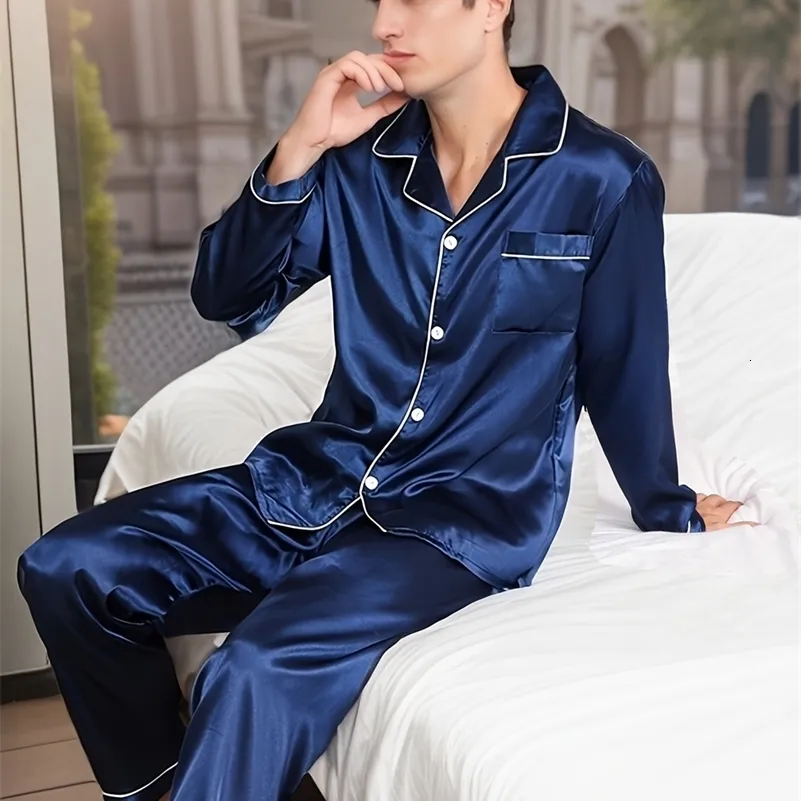 Mens satin pajamas big and tall sale