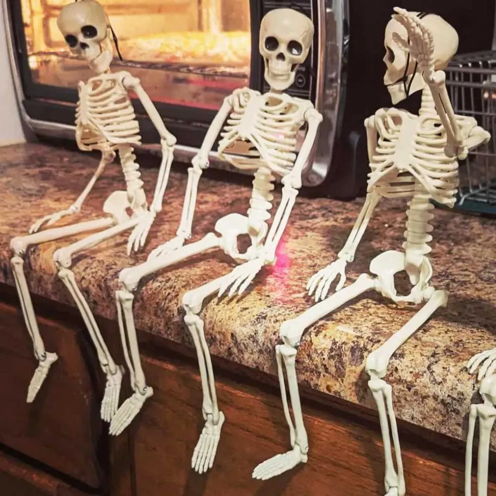Hanging Plastic Posable Skeleton Decoration, 5-ft | Party City