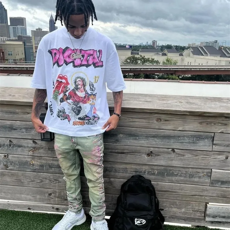 Wholesale Harajuku Hip Hop T Shirt Oversized Gothic Graphic