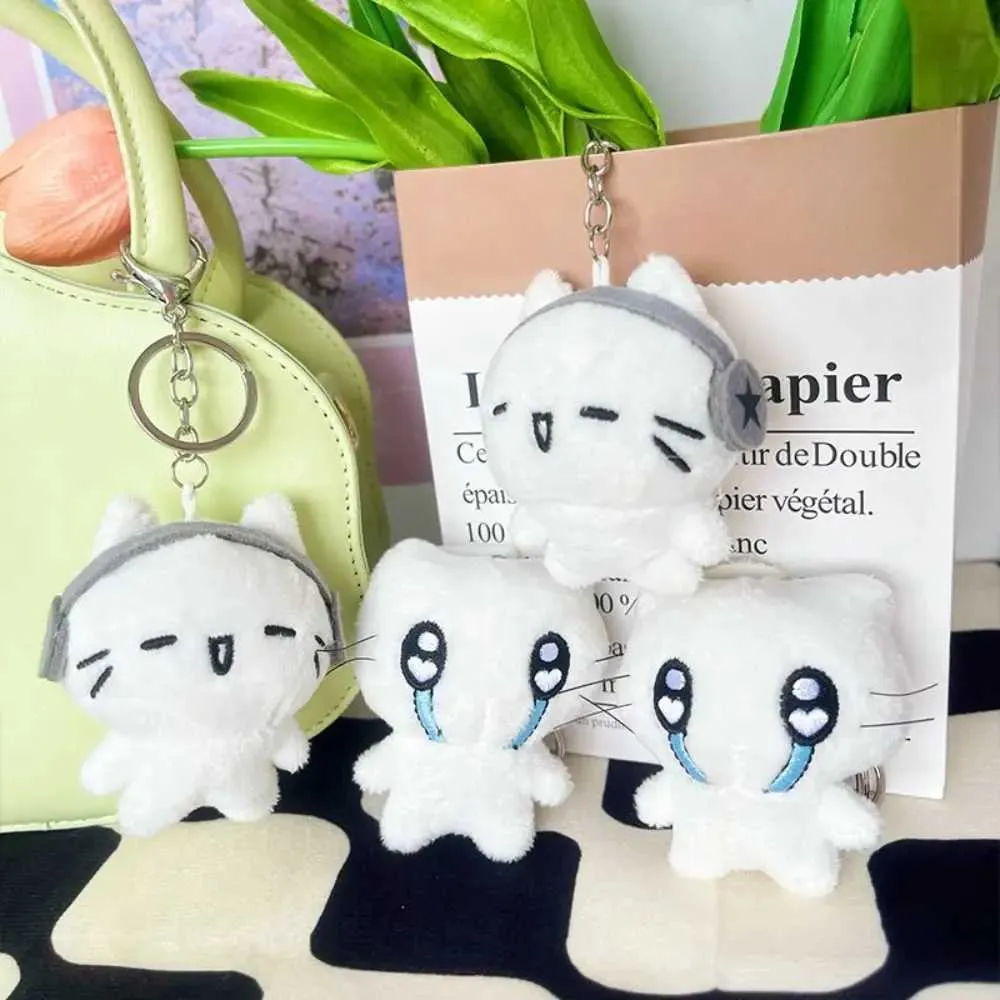 Adorable Sad Cat Plush Keychain Set Cute Cartoon Animal Pendant with  Cross-Dressing Options, Soft PP Cotton Filling Perfect Bag Charm!