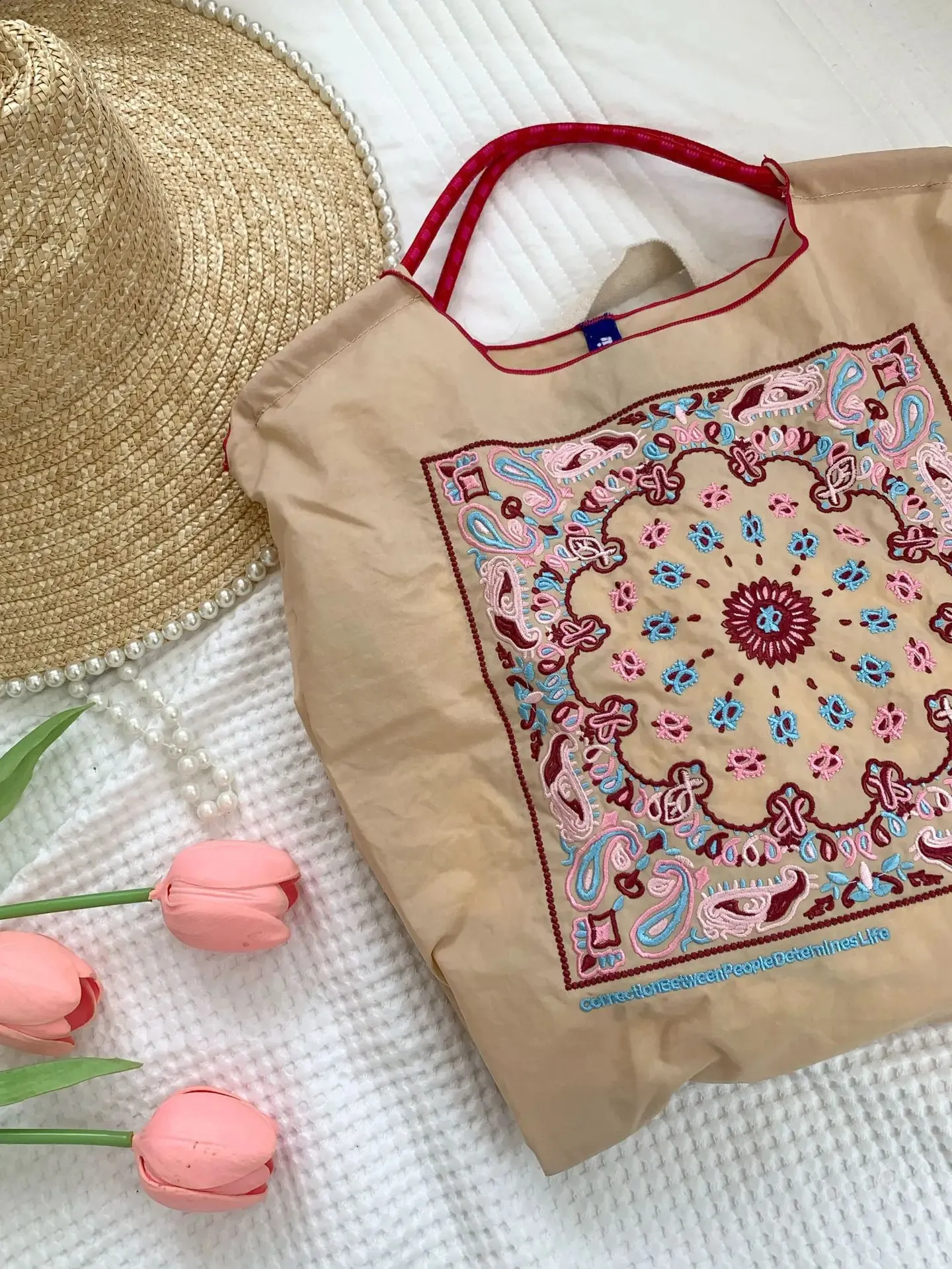 ★TOUT Y EST★ Loose fit rope shopper bag 57 paisley all nav 711wqompRlL._SY350_QL65_.jpg