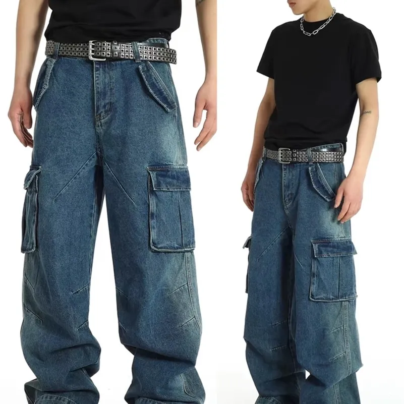 Jean Droit Garçon Cargo Baggy - Taille Élastique, Style Hip Hop Y2K - Pour Printemps/Automne - 3