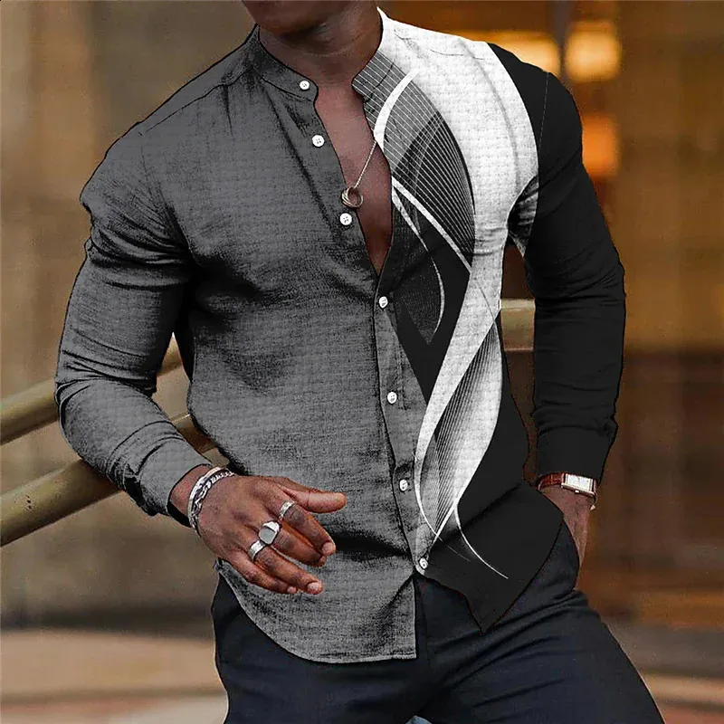 DHgate Geometric Party Shirt for Men Stand Out in Blue Purple Lapel Design Apparel