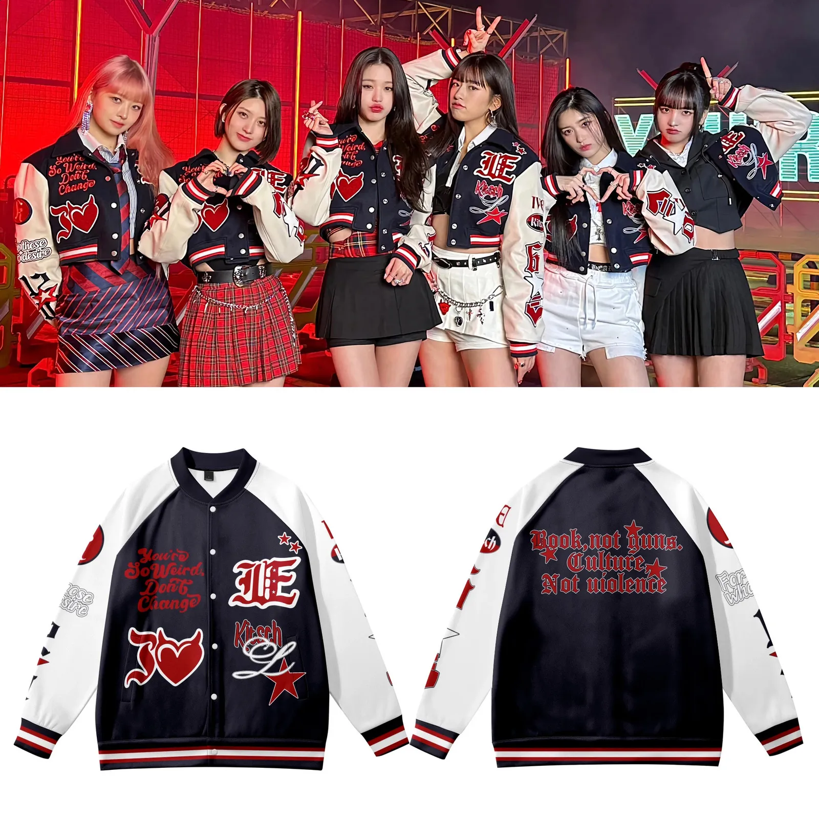 K-POP・アジア iKON Baseball jacket Fashion Kpop Baseball Jacket: Casual Streetwear Sweatshirt