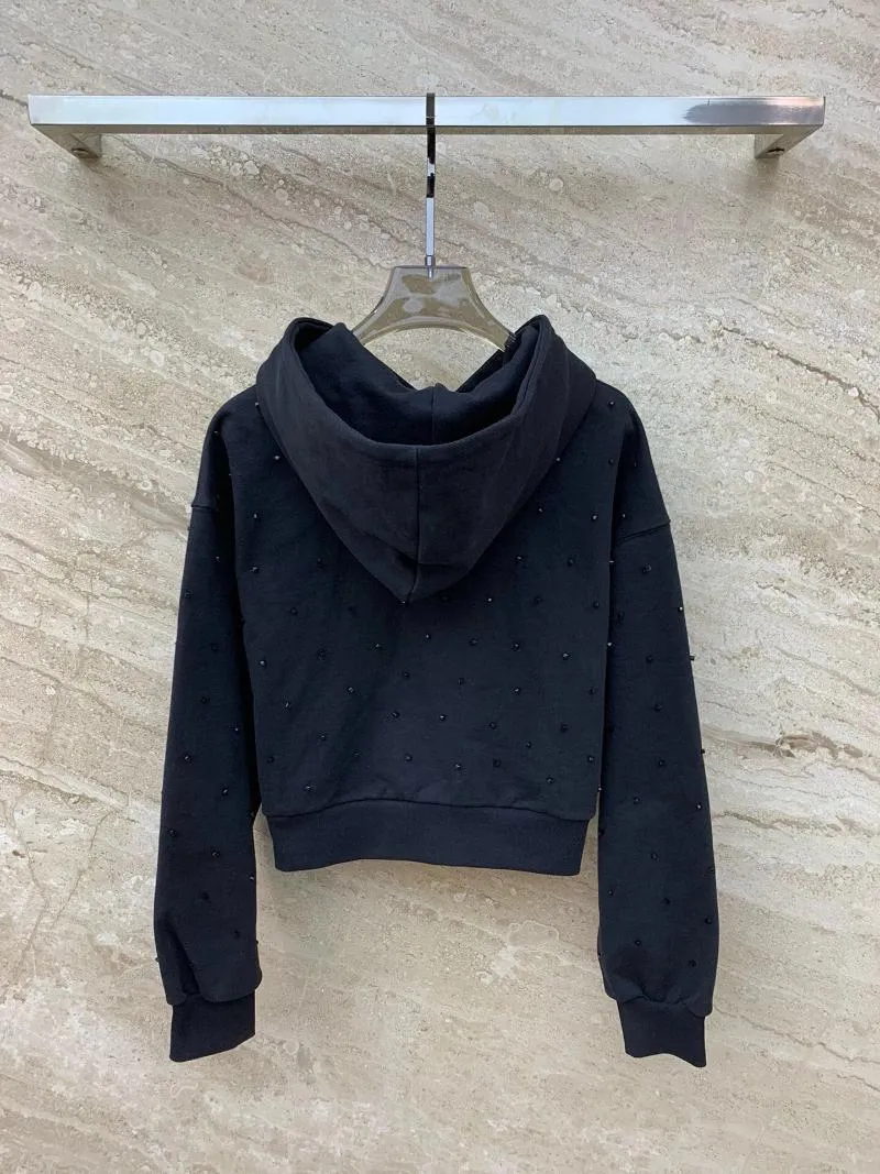 Diamond Accent Black Hoodie: Women's Spring Fashion Top Shop Now!