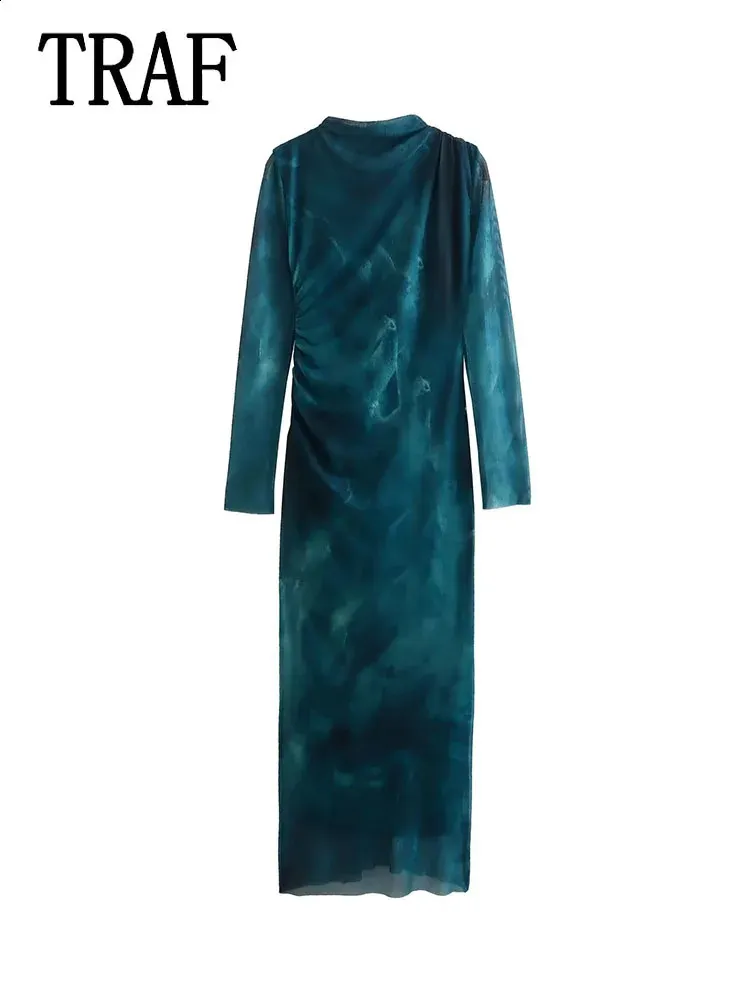 Elegant Women's Midi Dress - Vintage Print Tulle Bodycon, Slim Fit, Long  Sleeve Mesh Silk Dress for Parties & Events from Dhgate Urban Sexy Dresses  - price 28.48