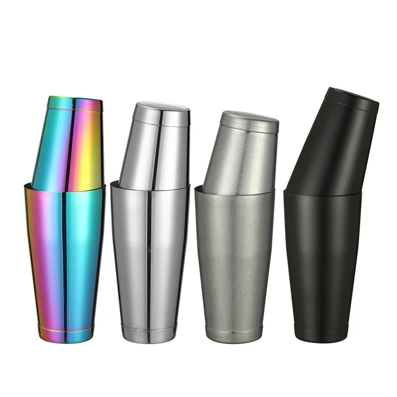 Stainless Steel Boston Shaker With Etched Pattern Weighted Shaking Tin Set 18 & 28oz Pattern Cocktail Shaker Set Two-Piece Heavy Metal Boston Tins Only (Style1 Skull