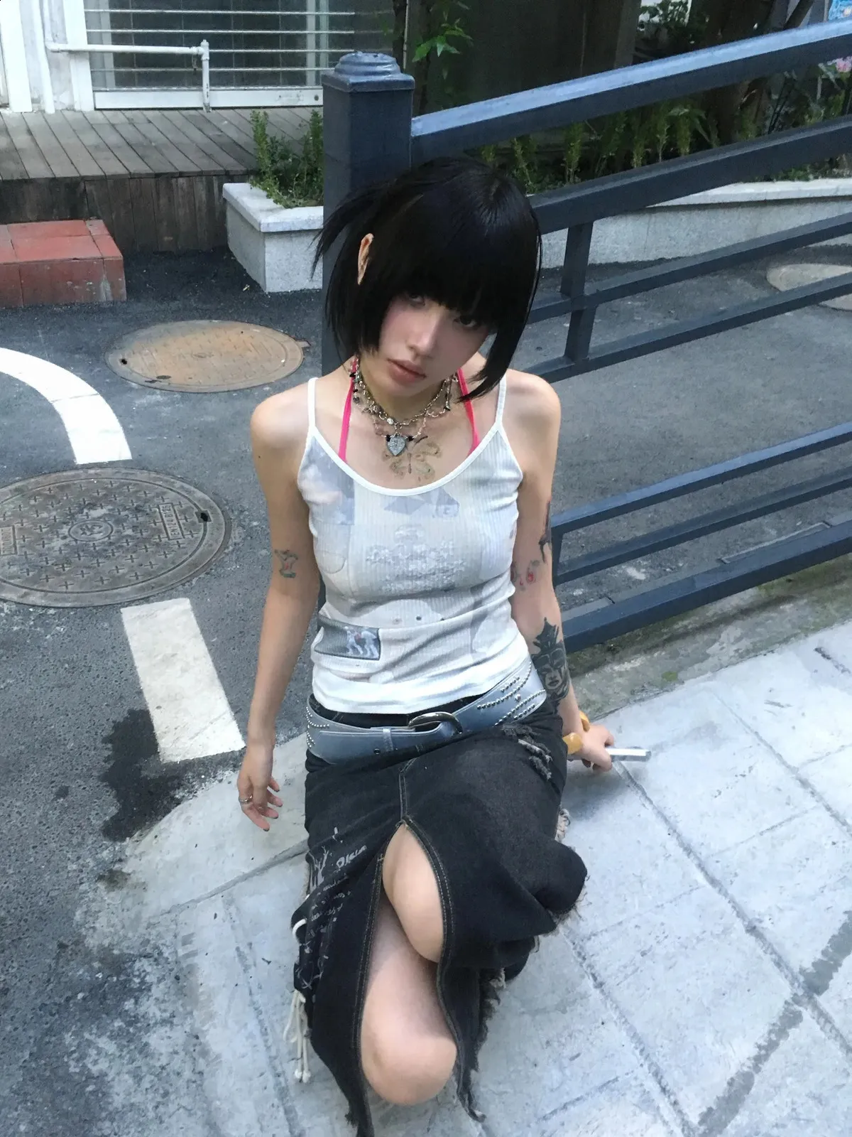 Karrram Japanese Y2k Tank Top Grunge Aesthetics From